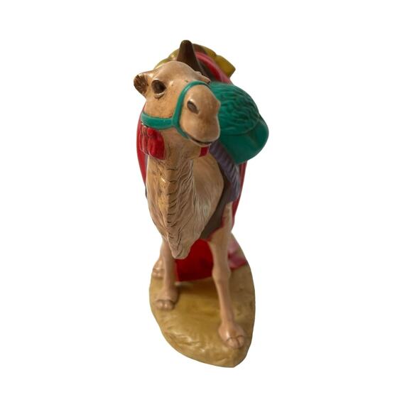Holland Mold Teal Red Purple Nativity Hand Painted Ceramic Camel 1971 - Picture 2 of 12